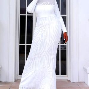 White Sequin Dress Size 20